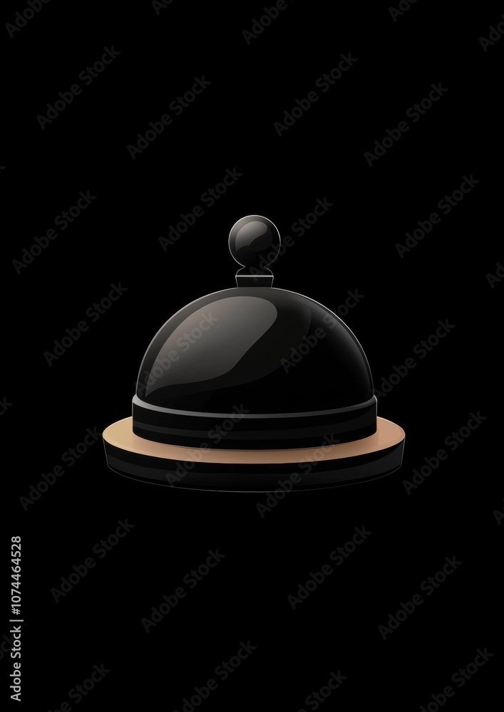 A black and white image of a bell with a gold base A black and white image of a bell with a gold base