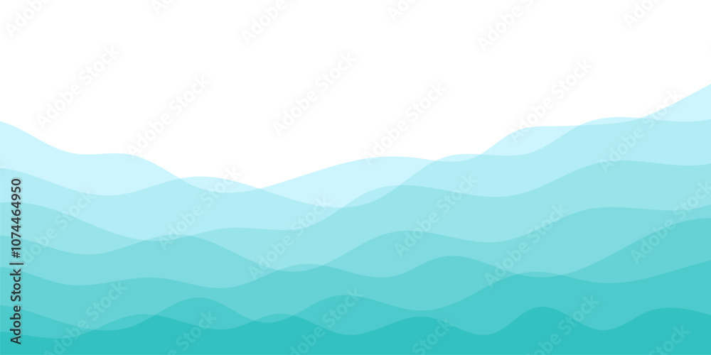 Background vector illustration of blue ocean wave layers