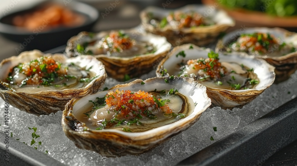 Premium Fresh Oysters on a Platter Premium Fresh Oysters on a Platter