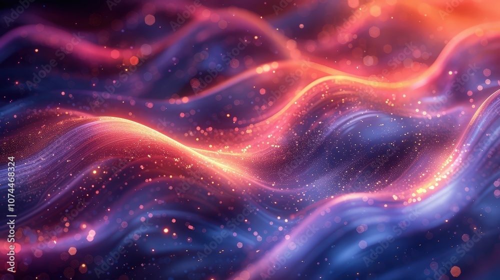 Captivating Abstract Background Featuring Flowing Waves of Colorful Light and Sparkles for Creative Projects and Digital Art Applications Captivating Abstract Background Featuring Flowing Waves of Colorful Light and Sparkles for Creative Projects and Digital Art Applications
