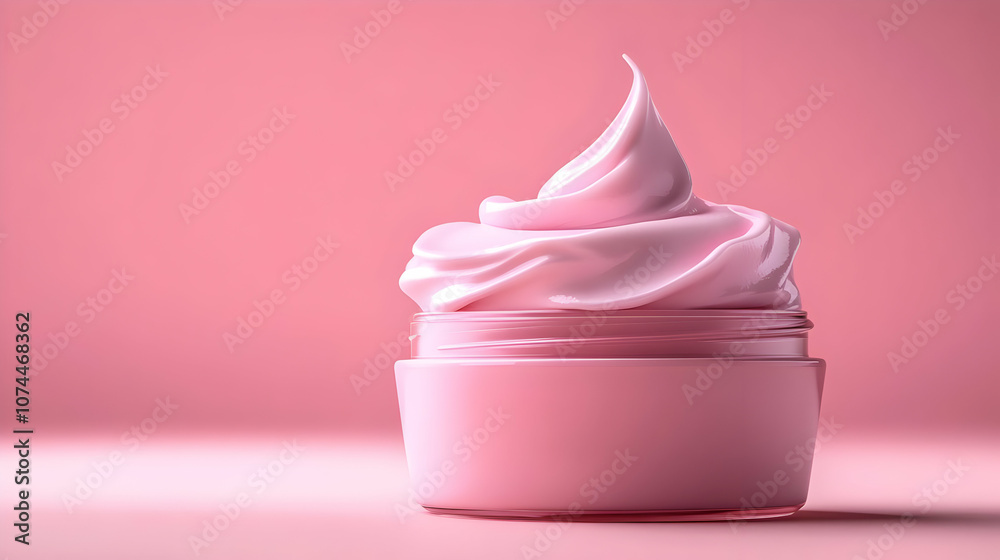 3D Rendering of Pink Cream in a Jar 3D Rendering of Pink Cream in a Jar