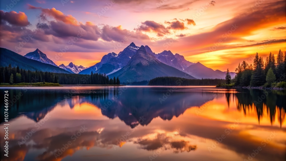 Breathtaking Silhouette of Majestic Mountains Reflected in Tranquil Waters at Dusk, Highlighting Nature's Beauty and Serenity in a Stunning Landscape Scene Breathtaking Silhouette of Majestic Mountains Reflected in Tranquil Waters at Dusk, Highlighting Nature's Beauty and Serenity in a Stunning Landscape Scene