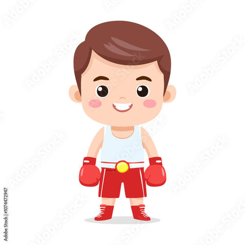 Boxer Cute Worker Work Job Profession Professional Occupation Cartoon Character
