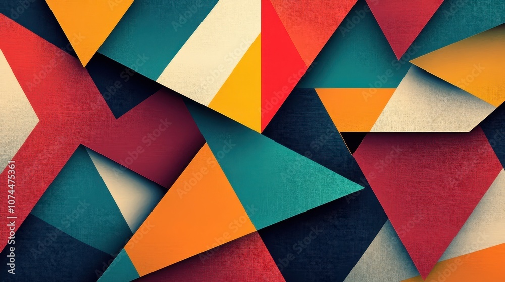 Abstract Geometric Pattern with Textured Shapes and Vibrant Colors Abstract Geometric Pattern with Textured Shapes and Vibrant Colors