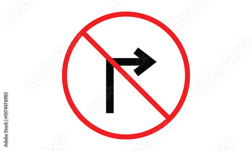 No right turn road sign.