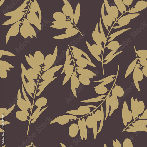 Olives seamless pattern vintage background