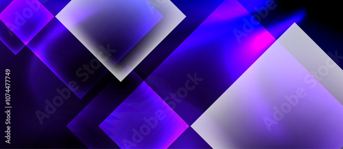 Dark neon colors with glass square shapes