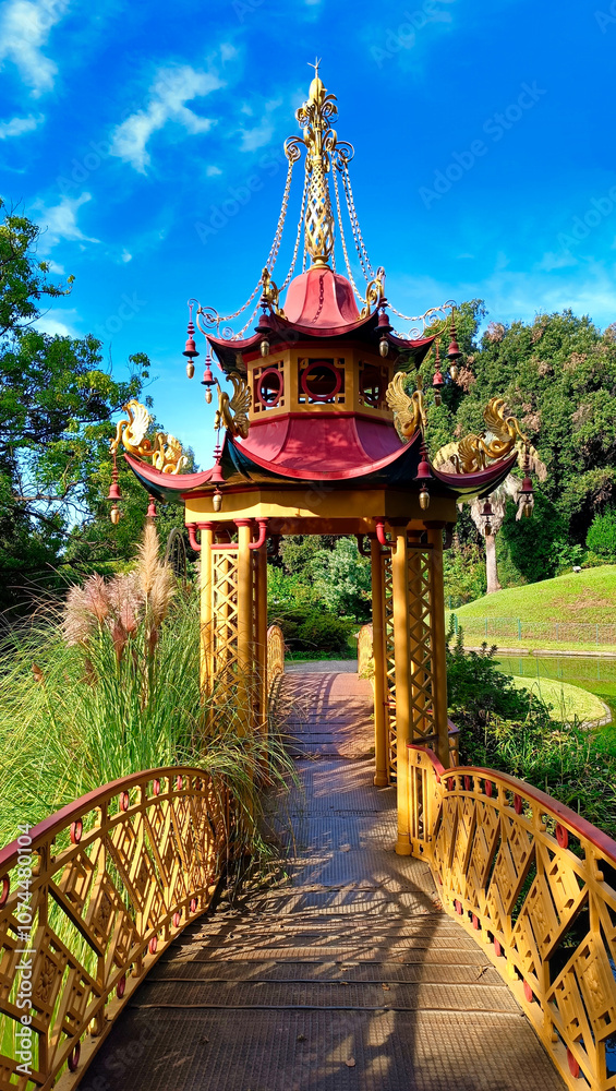 chinese pavilion in a park