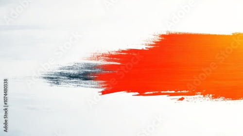 Red and Black Brush Stroke on White Background