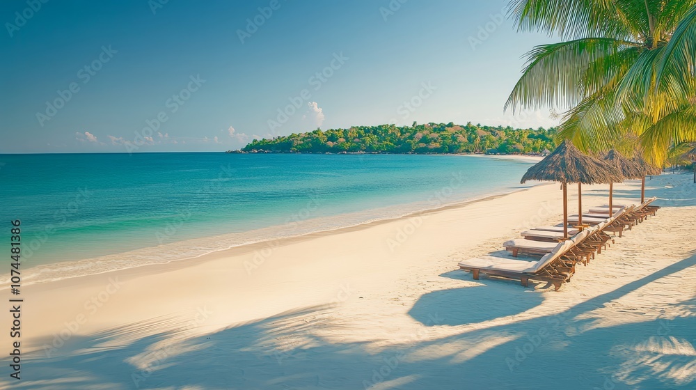 Paradise Found Secluded Beach with Crystal Clear Waters and Palm Trees on a Sunny, Tropical Escape Paradise Found Secluded Beach with Crystal Clear Waters and Palm Trees on a Sunny, Tropical Escape