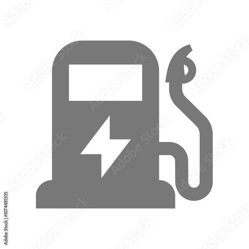 Electric car charger vector icon. Gas station pump with charge symbol.