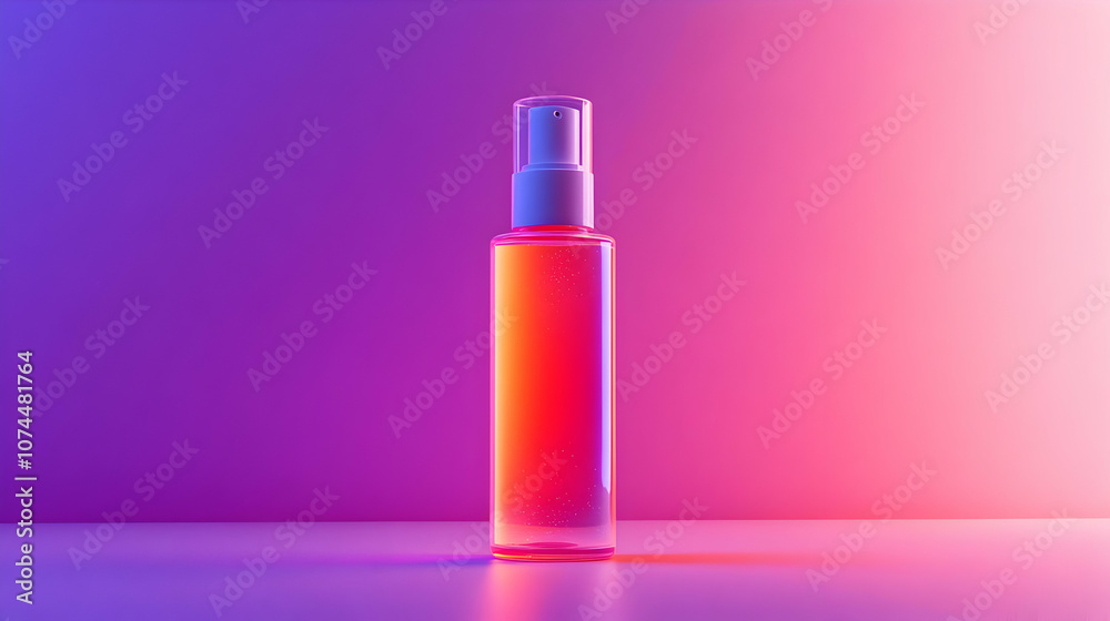Pink and Purple Gradient Background with a 3D Glass Spray Bottle Pink and Purple Gradient Background with a 3D Glass Spray Bottle