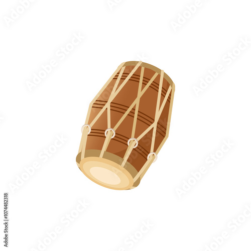 Vector illustration of dholak, Indian percussion instrument 