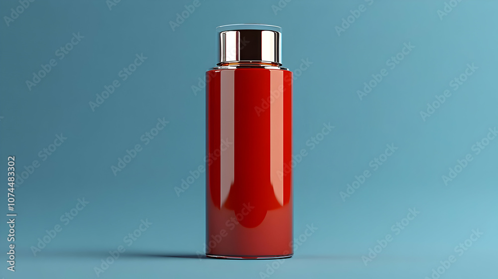 Red Glass Bottle Mockup - 3D Rendering Red Glass Bottle Mockup - 3D Rendering