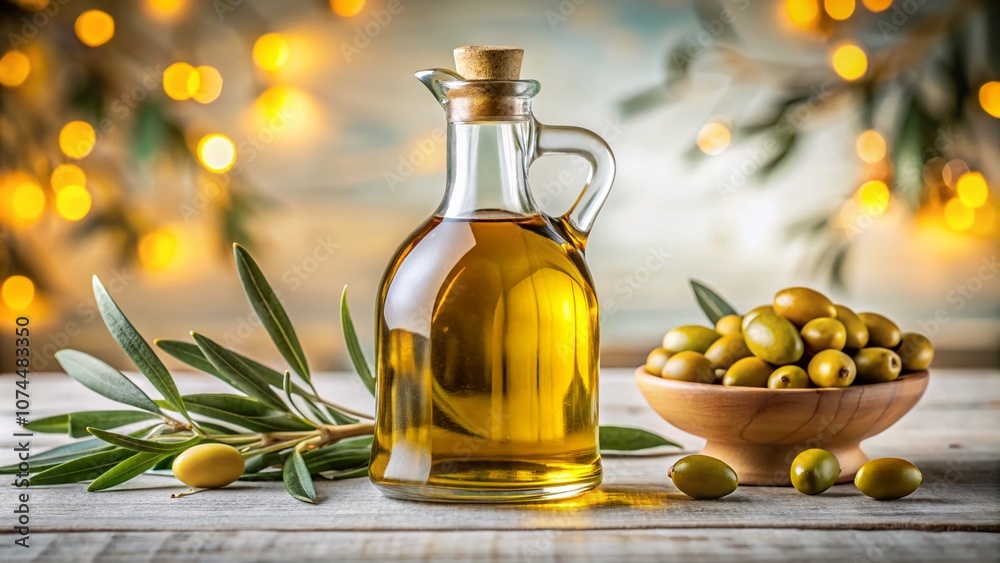 Elegant Olive Oil in a Glass Bottle on a Crisp White Background Capturing the Essence of Culinary Art and Healthy Cooking, Perfect for Gourmet and Food Photography Elegant Olive Oil in a Glass Bottle on a Crisp White Background Capturing the Essence of Culinary Art and Healthy Cooking, Perfect for Gourmet and Food Photography