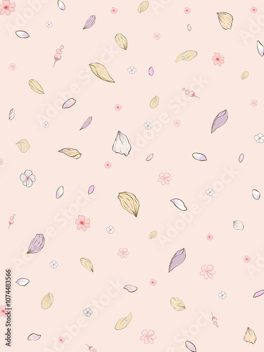  Pastel flowers on bright pink background
