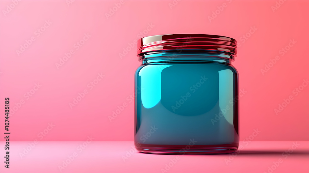 Glass Bottle 3D Render with Pink Background Glass Bottle 3D Render with Pink Background