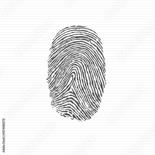 Finger print, trace imprint Biometric identity vector illustration