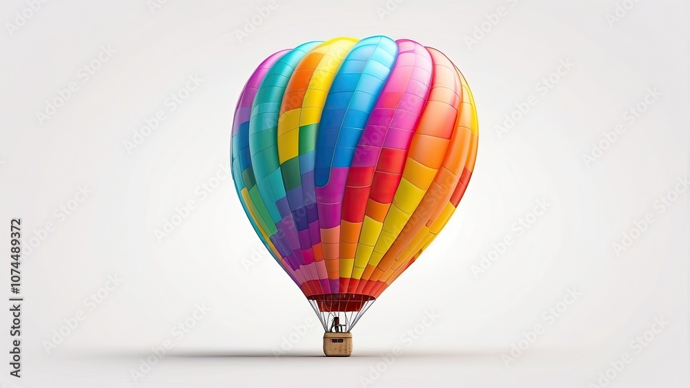 Naklejka premium PNG of a colorful hot air balloon isolated against a clear or white backdrop