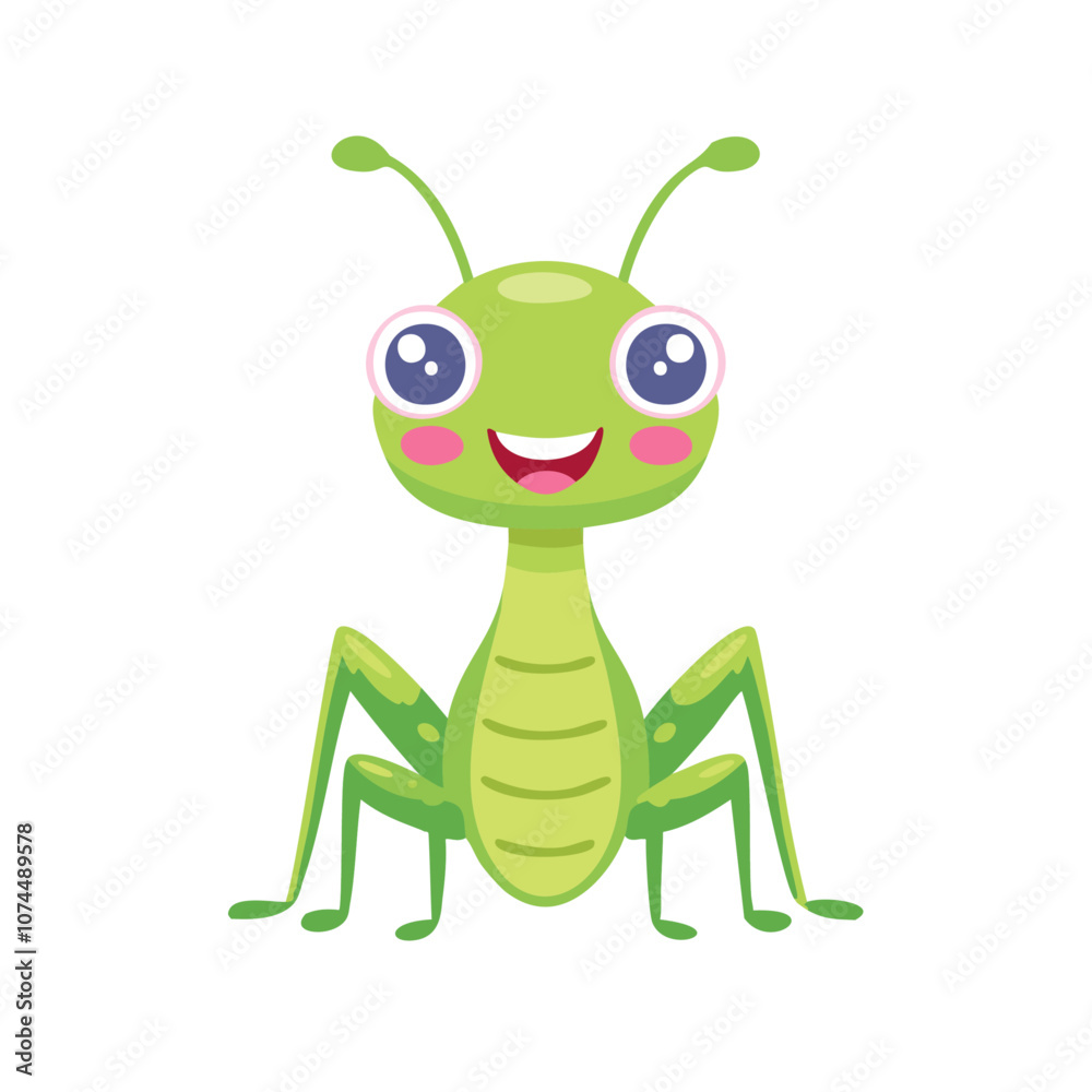 Fototapeta premium Praying Mantis Insect Bug Animal Animation Kawaii Character Pest 