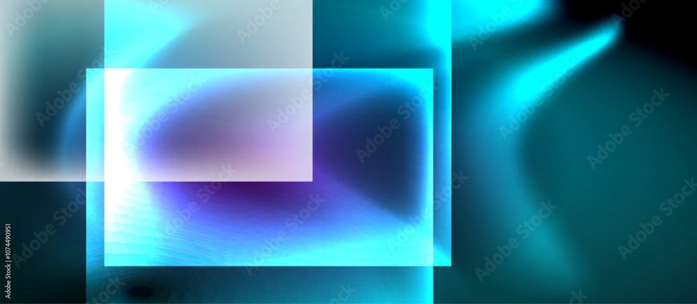 Glass squares with neon shiny light abstract background Glass squares with neon shiny light abstract background
