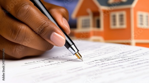 Wallpaper Mural Hands Signing House Sale Agreement with Pen Focused on Paperwork Torontodigital.ca