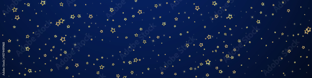 Fototapeta premium Gold sparkling star confetti.