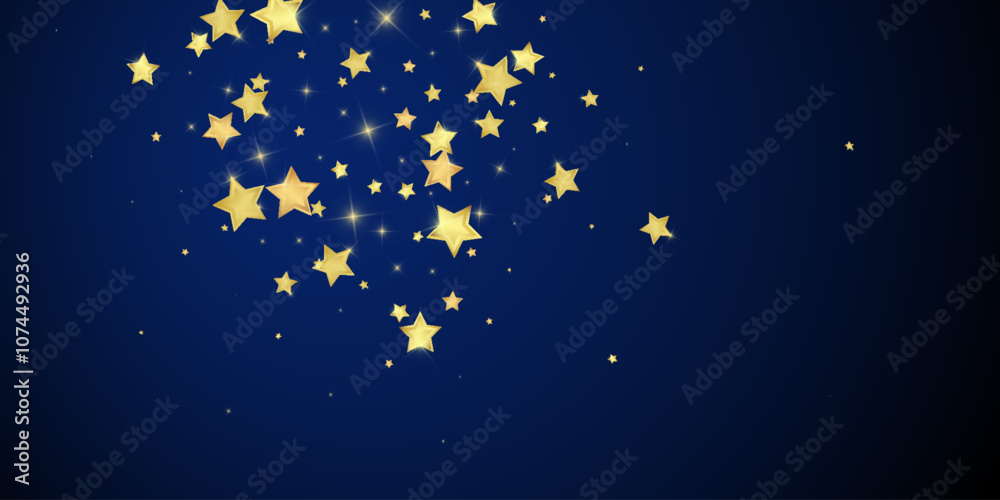 Naklejka premium Magic stars vector overlay. Gold stars scattered