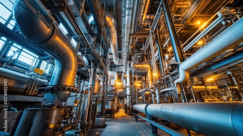 Inside a factory with exposed pipes and wiring.