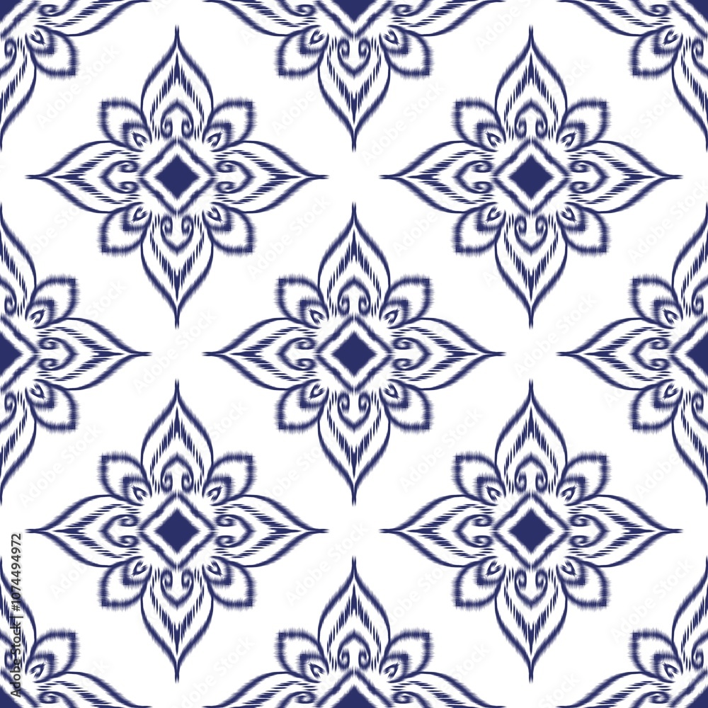 Ikat seamless pattern, geometric design, motif ethnic handmade, Ikat ethnic tribal, boho colors seamless wallpaper. Ethnic Ikat abstract background art, Ikat seamless pattern, geometric design, motif ethnic handmade, Ikat ethnic tribal, boho colors seamless wallpaper. Ethnic Ikat abstract background art,