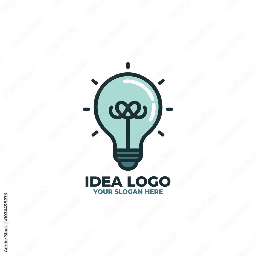 a flat logo of a light bulb