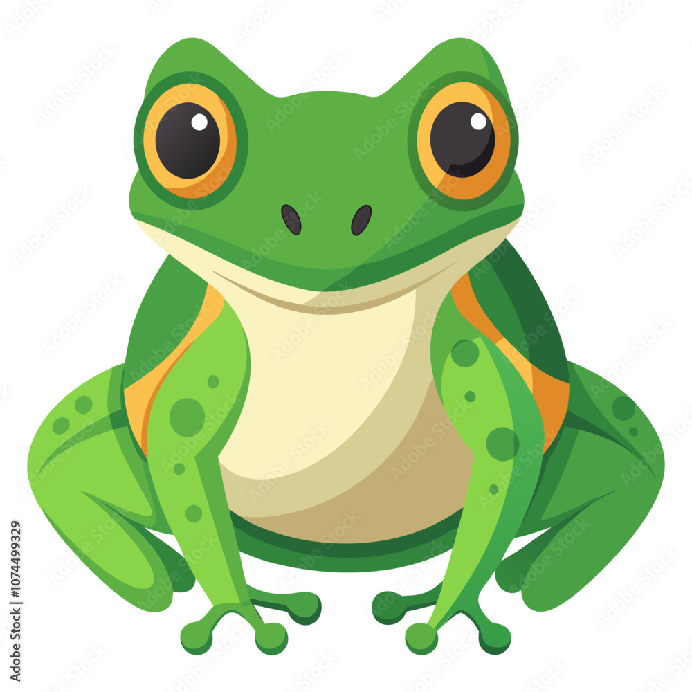 Fototapeta premium green frog cartoon vector