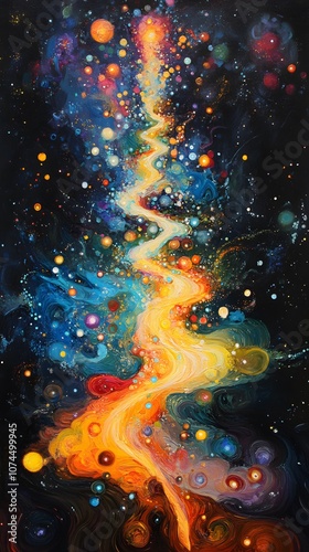 abstract colorful cosmic lights