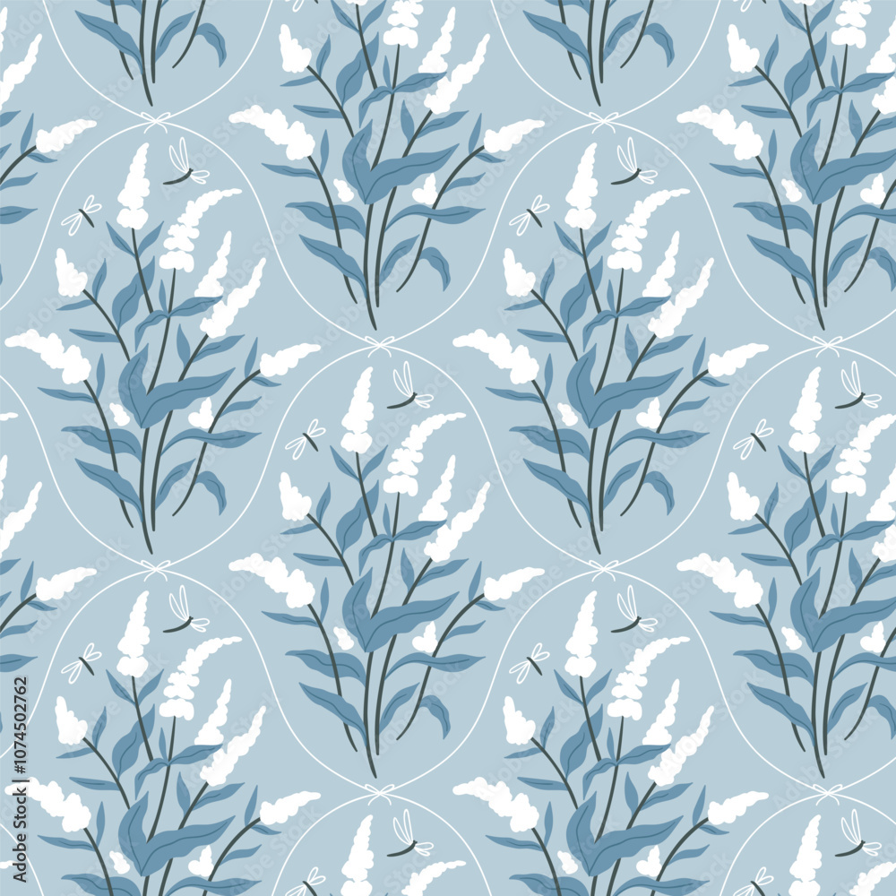 Stylish vector retro floral seamless pattern. Retro bouquet damask wallpaper design. Hand-drawn rustic flowers texture. Stylish vector retro floral seamless pattern. Retro bouquet damask wallpaper design. Hand-drawn rustic flowers texture.