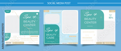  Beauty and spa center social media template design