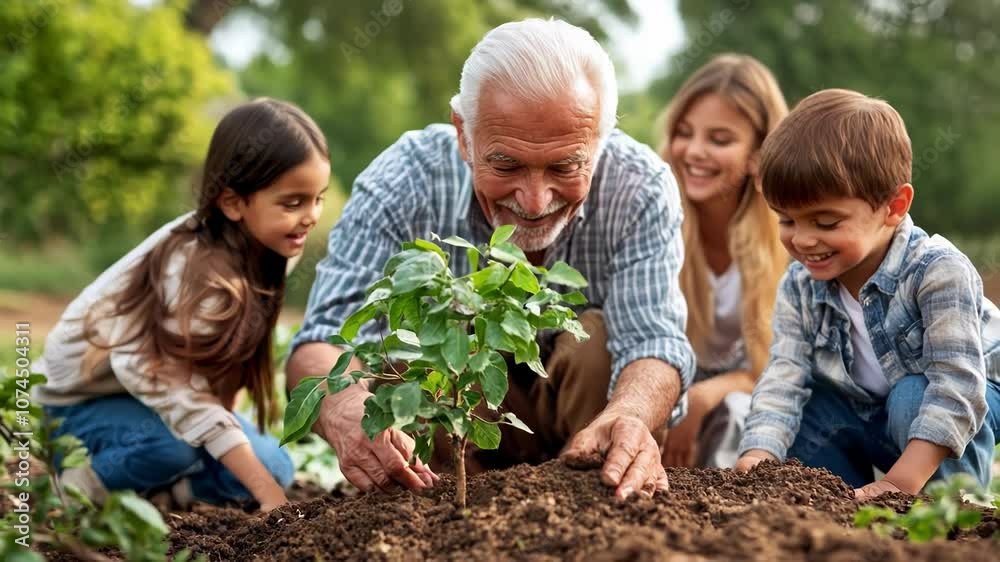 Family Gardening Together Outdoors Family Gardening Together Outdoors