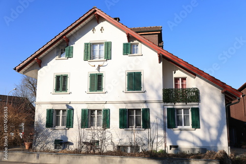 Blick auf die Stadt Greifensee im Schweizer Glatttal