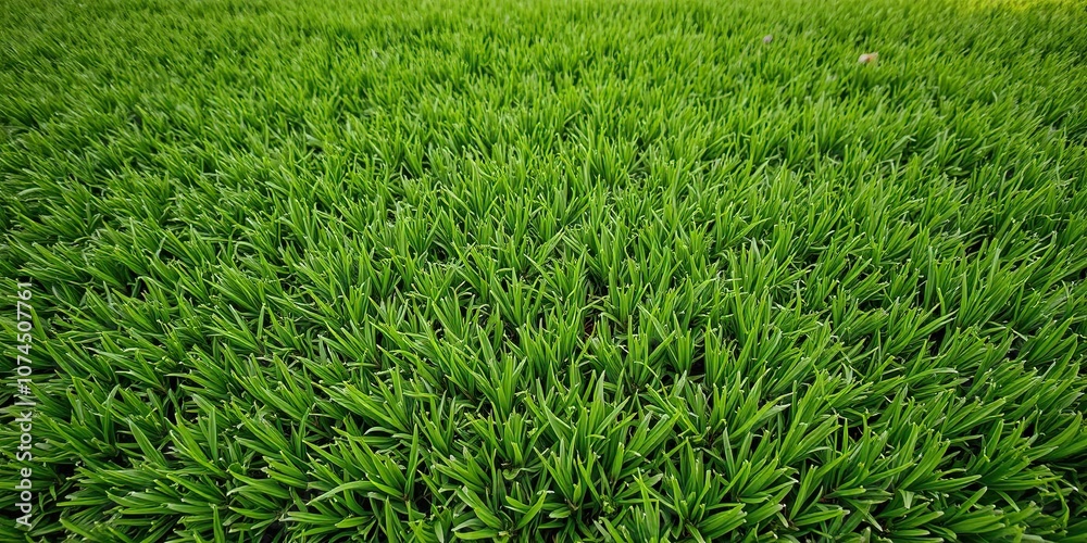 Obraz premium Lush and realistic artificial grass background perfect for sports fields and outdoor events, decor, material