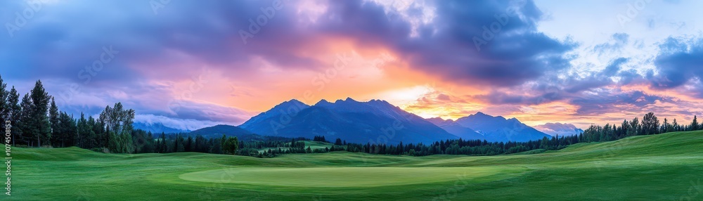 Fototapeta premium Serene early morning sky adorned with misty clouds, creating a tranquil atmosphere of peace and beauty.
