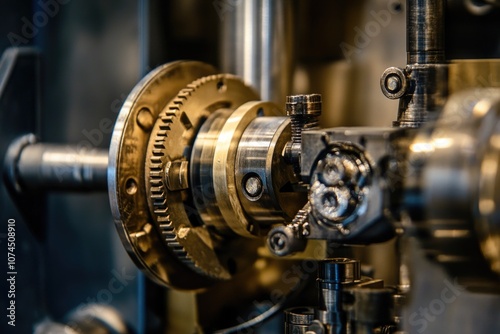 A close-up shot of a machine with a clock attached, suitable for use in industrial or technical contexts