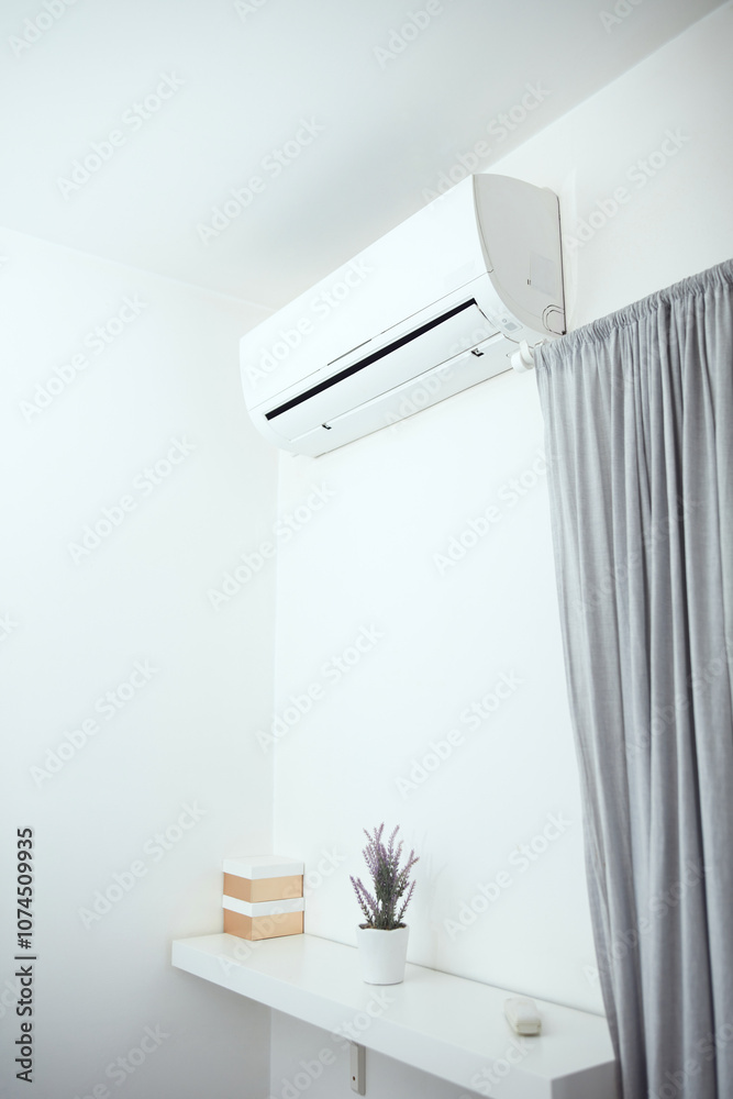 Modern air conditioner for cooling or heating home.