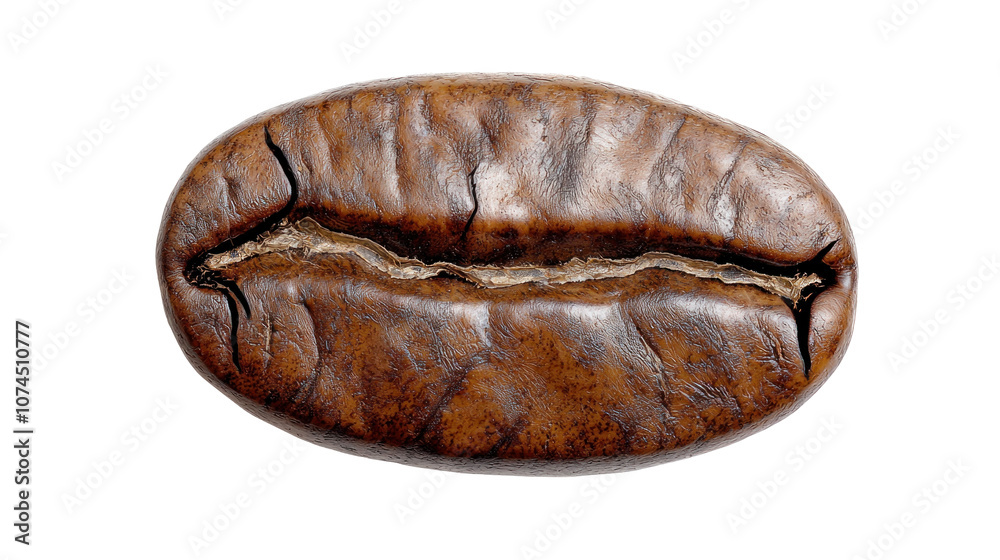 Close-up of a Coffee Bean with Textured Surface Close-up of a Coffee Bean with Textured Surface