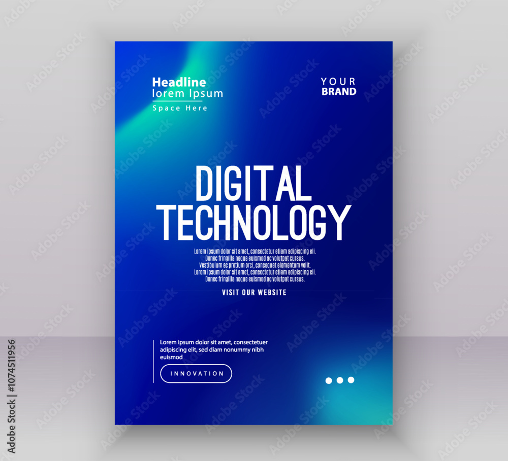 Poster brochure cover banner presentation layout template, Technology digital futuristic internet network green blue gradient background, Abstract cyber future tech, Ai big data business flyer vector Poster brochure cover banner presentation layout template, Technology digital futuristic internet network green blue gradient background, Abstract cyber future tech, Ai big data business flyer vector