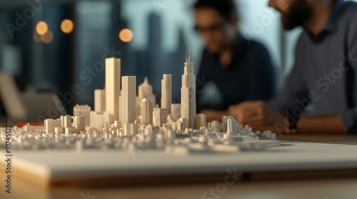 Wallpaper Mural City Model on a Desk Torontodigital.ca
