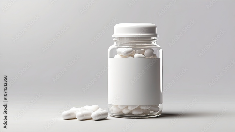 A transparent or white background with a white pill bottle isolated on it. A transparent or white background with a white pill bottle isolated on it.