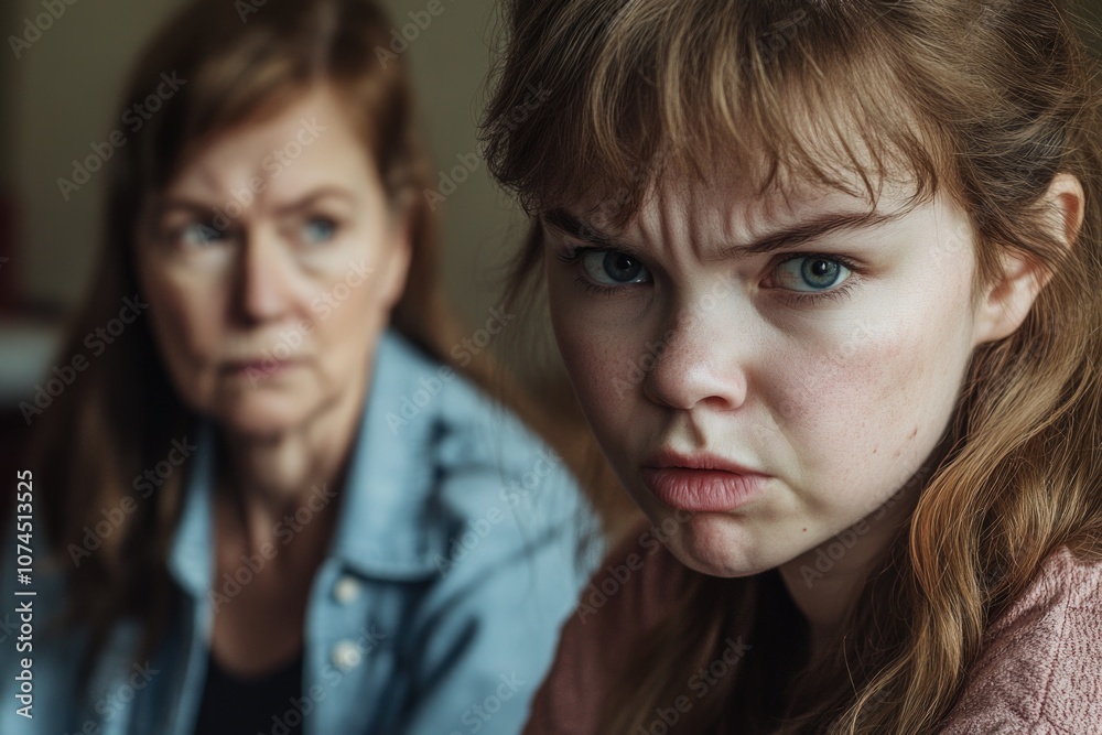Close-up of a woman showing concern or worry on her face Close-up of a woman showing concern or worry on her face