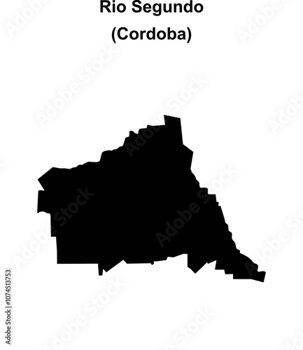 Rio Segundo department (Cordoba) blank outline map photo