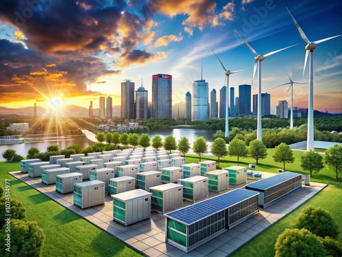 Modern Energy Storage Solutions: A Grid-Scale Battery System Powering Cities with Clean Renewable Electricity and Transforming Urban Energy Landscapes #1074514977