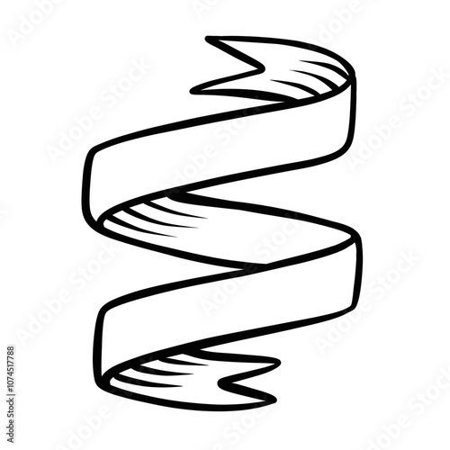 Hand Drawn Ribbon Banner.