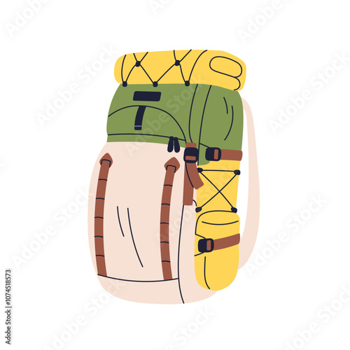 Hiking backpack for travel and adventure. Rucksack with pockets. Trekking sur...